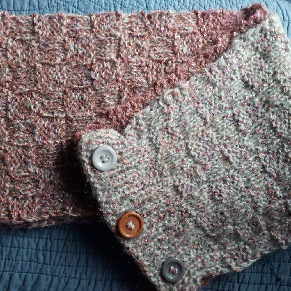 Hand knitted scarf